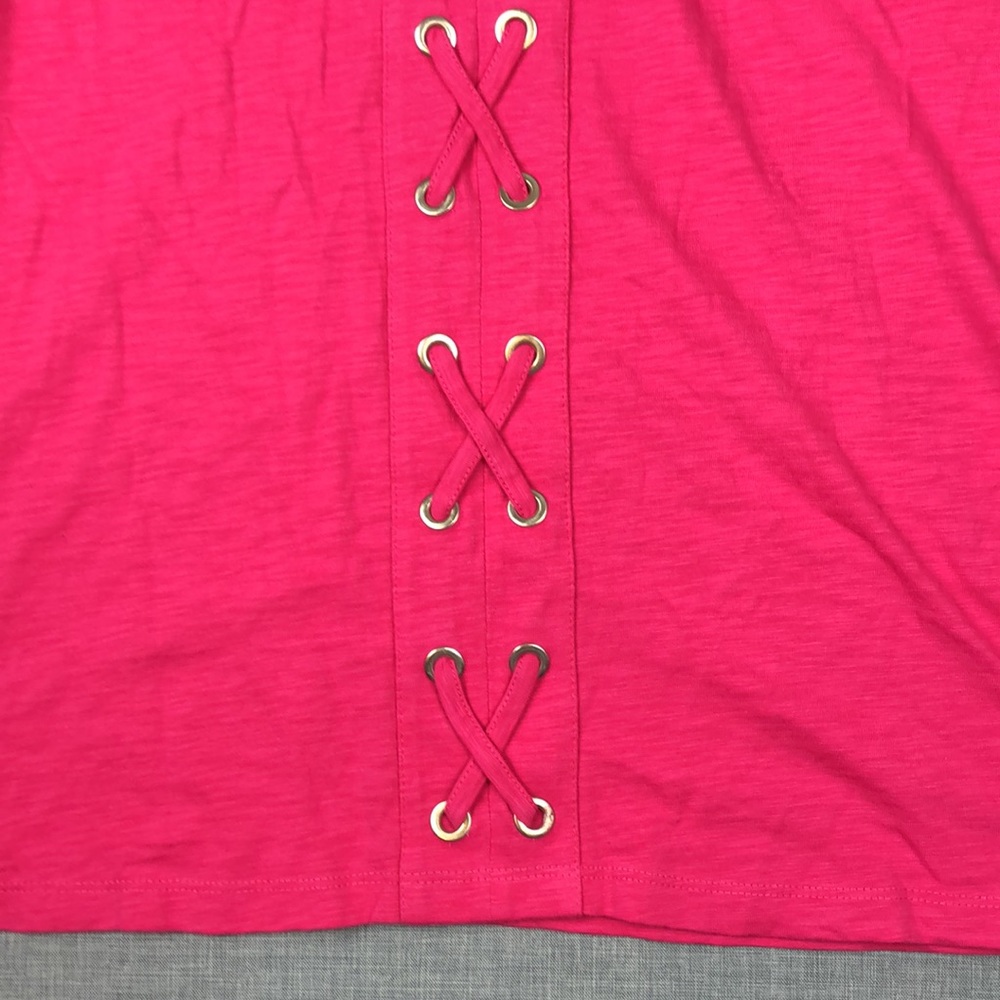 JM Collection Pink Grommet Tunic Top Size XS - Picture 4 of 5